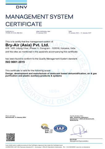 Det Norske Veritas Management System Certificate (ISO 9001:2015)